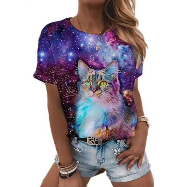 Galaxy Cat 3D Print T-Shirt