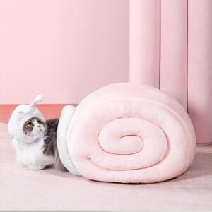 Pink Snail Cat Dog Cave Bed